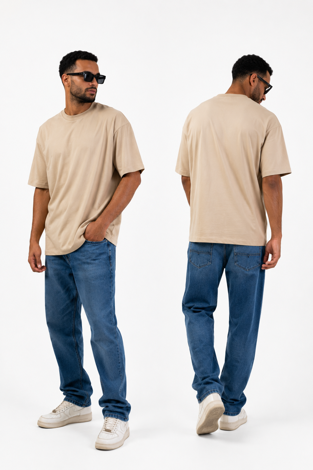 Basic Beige Over size T-shirt