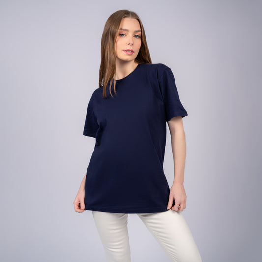 Dark blue Women Short Sleeve T-Shirt