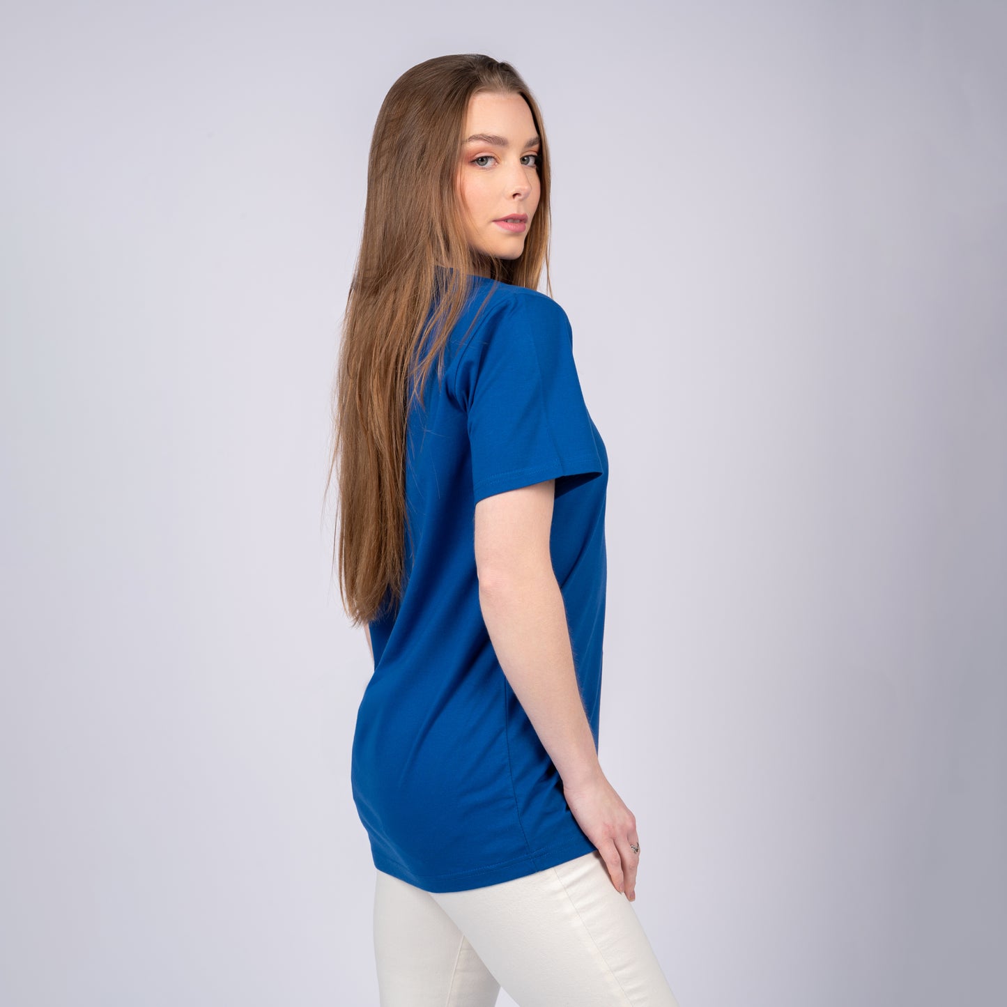 Blue Women Short Sleeve T-Shirt
