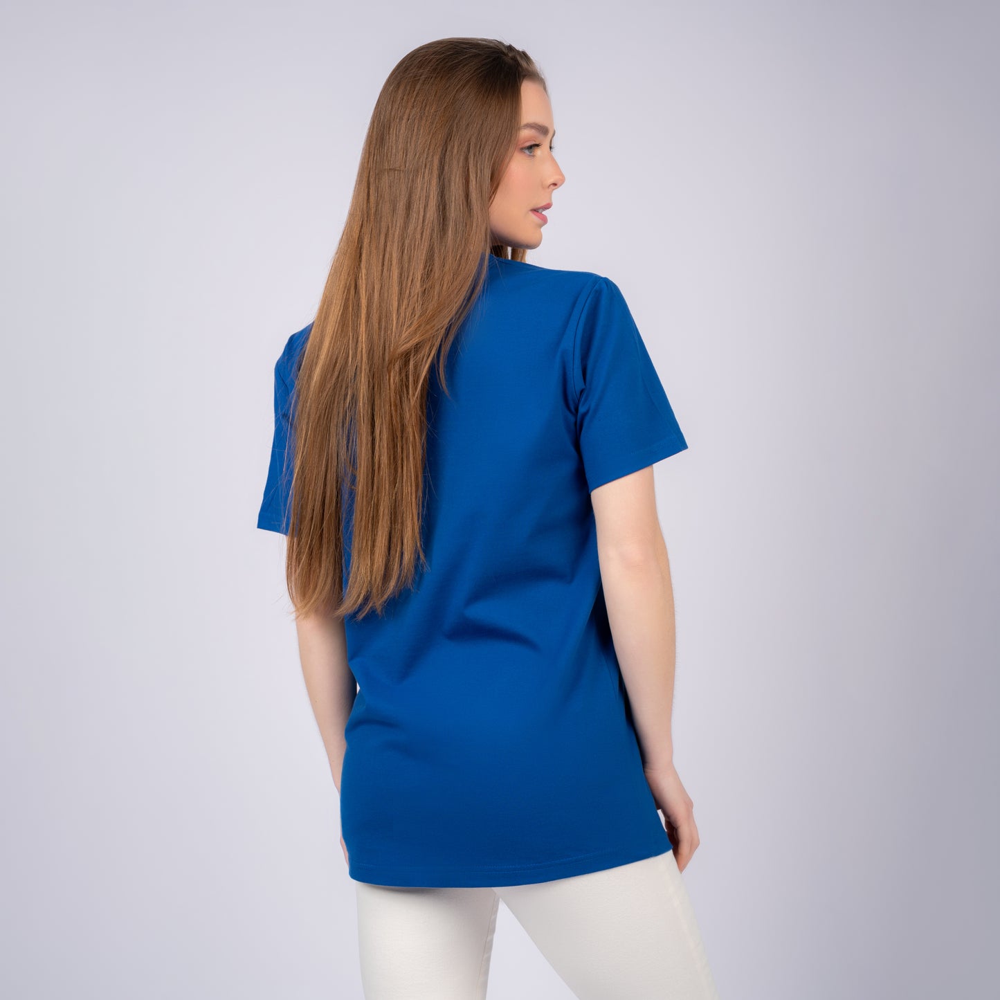 Blue Women Short Sleeve T-Shirt