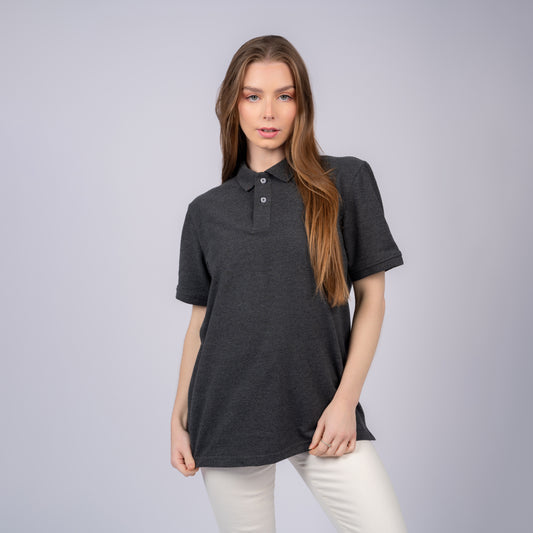 Dark Gray Women Polo T-Shirt