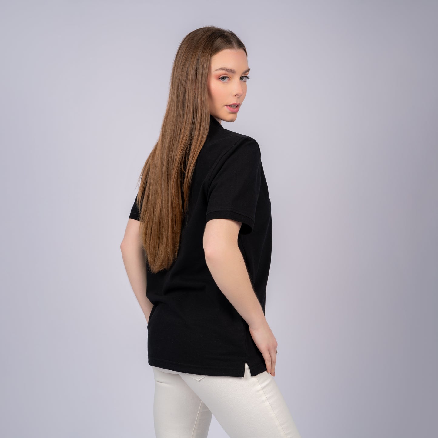 Black Women Polo T-Shirt