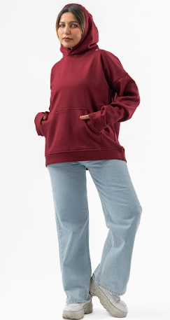 Burgandy Over-Size hoodie