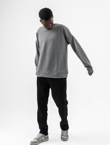 Gray Round Hoodie