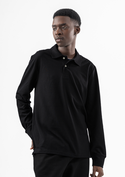 Black Wavey Polo Shirt