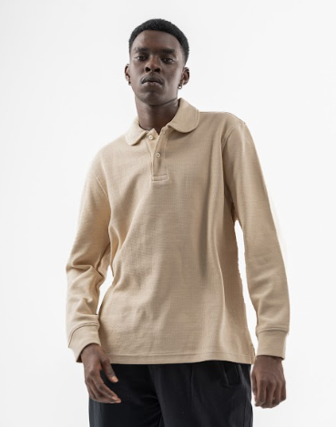 Beige Wavey Polo Shirt