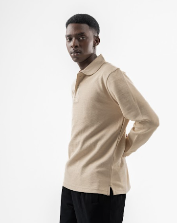 Beige Wavey Polo Shirt