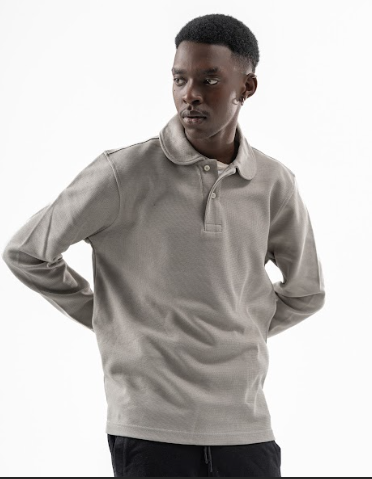 Grey Wavey Polo Shirt