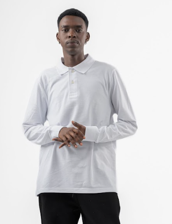 White Long Sleeve Polo Shirt