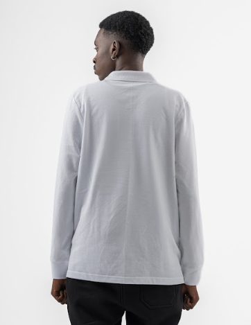 White Long Sleeve Polo Shirt