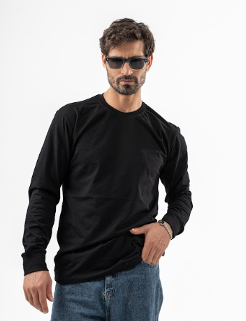 Black Cotton Undershirt with sleeve